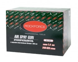 Краскораспылитель с верхним пластиковым бачком (бачок 600мл, сопло 1.4мм, 249-320л/мин) ROCKFORCE RF-1109-foto2