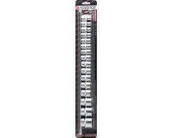 Набор головок 16 предметов 1/2" (12гр.)(10-19,21,22,24,27,30,32мм) на планке Forsage F-4161-9-foto2