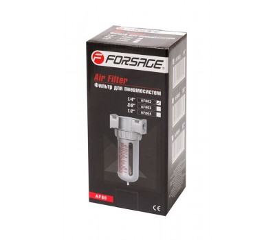 Фильтр влагоотделитель для пневмосистемы 1/4"(10bar температура воздуха 5-60С.10Мк ) Forsage F-AF802
