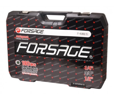 Набор инструментов 180 предметов 1/4" 3/8" 1/2" (6гр.)(4-32мм) Forsage F-41802-5