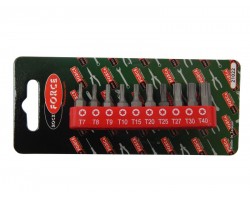 Набор бит TORX 10 предметов 1/4" (T 7,8,9,10,15,20,25,27,30,40-25мм),в блистере ROCKFORCE RF-21022