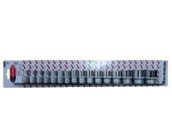 Набор головок 16 предметов 1/2" 6гр.(10-19,21,22,24,27,30,32мм), на планке ROCKFORCE RF-4161-5