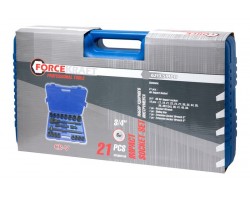 Набор инструментов ударных "Profi" 3/4", 6гр, 21 предмет (17,19,21,22,24,27,30,32,34,35,36,36-12гр,38,41,46,50мм), в кейсе FORCEKRAFT FK-6213-5MPB-foto2