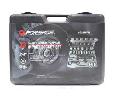 Набор инструментов ударных 3/4", 6гр., 23 предмета (17,19,21,22,24,27,30,32-36,38,41,46,50,55,60,65мм), кейсе Forsage F-6231MPB-foto2
