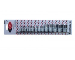 Набор головок E-профиль 14 предметов 1/4"&3/8"&1/2"(1/4":E4-Е8, 3/8":Е10-Е12, Е14; 1/2":Е16,Е18,Е20,Е22,E24),на планке ROCKFORCE RF-4158