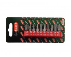 Набор бит TORX с отверстием 10 предметов 1/4" (TН 7,8,9,10,15,20,25,27,30,40-25мм),в блистере ROCKFORCE RF-21022T