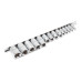 Набор головок Е-профиль 15 предметов 1/4"&3/8"&1/2" (1/4"Е4-Е8,3/8"Е10-Е14,1/2"Е16-Е24) на планке Forsage F-4158