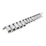 Набор головок Е-профиль 15 предметов 1/4"&3/8"&1/2" (1/4"Е4-Е8,3/8"Е10-Е14,1/2"Е16-Е24) на планке Forsage F-4158
