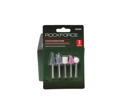 Набор камней абразивных, 5 предметов(хвостовик 3мм), в блистере ROCKFORCE RF-GSK502