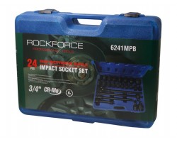 Набор инструментов ударных 3/4", 24 предмета(17,19,21,22,24,27,30,32-36,38,41,46,50мм), в кейсе ROCKFORCE RF-6241MPB-foto2