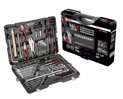 Набір інструментів 142+6 предметів 1/4''3/8''1/2''(6-гран.)(4-36мм, 27,30,32,36-12гр.)+(ключи тріскачкові:8х10, 12х13,14х15,16х17,18х19мм, бокорізи-7'') FORCEKRAFT FK-41421-5 PREMIUM-foto4