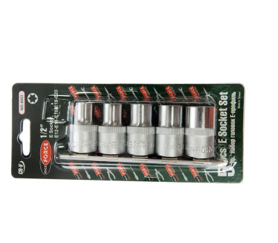 Набор головок Е-профиль 5 предметов 1/2" (E12,E14,E16,E18,E20), на планке ROCKFORCE RF-4053