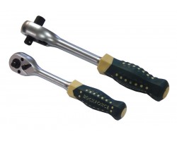Трещотка реверсивная двухсторонняя с резиновой ручкой 1/2"-3/8" (L-250мм,72зуб.) ROCKFORCE RF-802421