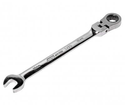 Ключ рожково-накидной шарнирный с трещоткой 10мм