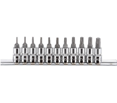Набор головок с насадкой TORX T6-T40 1/4"; 11ед. Набор головок с насадкой TORX T6-T40 1/4"; 11ед.