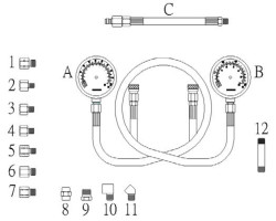 Набор для тестирования давления масла КПП с двумя манометрами-foto2