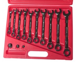 Набор ключей рожково-накидных с трещоткой 8-19мм 10ед.-foto3