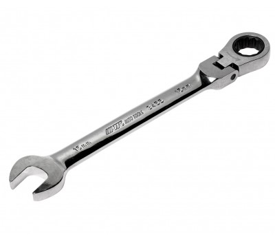 Ключ рожково-накидной шарнирный с трещоткой 15мм