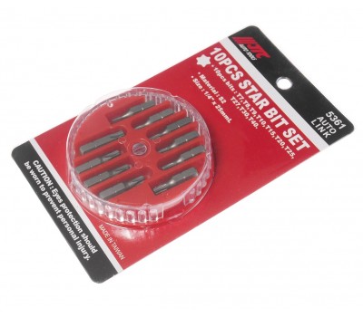 Набор бит 1/4"; TORX T7-T40 10ед. Набор бит 1/4"; TORX T7-T40 10ед.