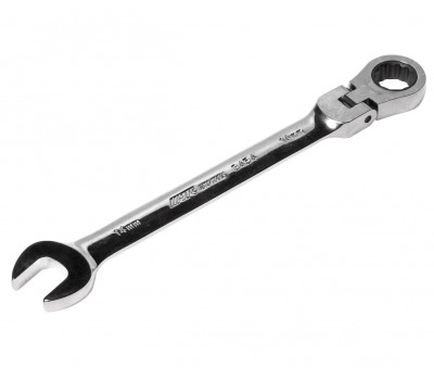 Ключ рожково-накидной шарнирный с трещоткой 14мм