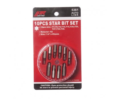 Набор бит 1/4"; TORX T7-T40 10ед. Набор бит 1/4"; TORX T7-T40 10ед.