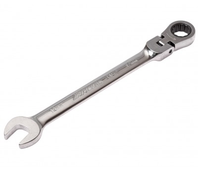 Ключ рожково-накидной шарнирный с трещоткой 12мм