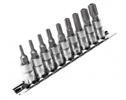 Набор головок с насадкой TORX 5-граней 1/4"; 9ед.