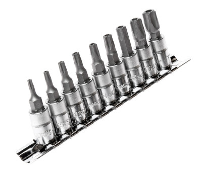 Набор головок с насадкой TORX 5-граней 1/4"; 9ед.