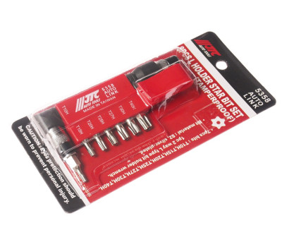 Набор бит 1/4"; TORX T10H-T40H с Г-образным переходником 8ед
