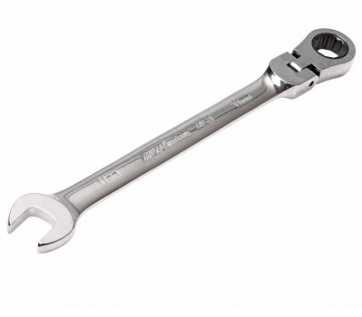 Ключ рожково-накидной шарнирный с трещоткой 11мм