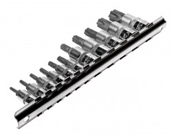 Набор головок с насадкой TORX Т10-Т60 с отвестием 1/4"; и 3/8"; 11ед.