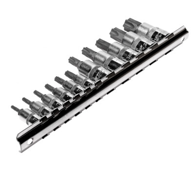 Набор головок с насадкой TORX Т10-Т60 с отвестием 1/4"; и 3/8"; 11ед.