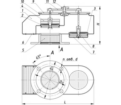 Клапан дыхательный совмещённый механический фланец СМДК-50АА