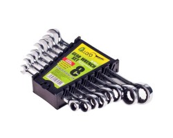 Набор ключей комбинированных трещоточных 8 предметов, 8-19мм. (НК-2081-8) ALLOID-foto4