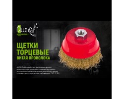 Щетка торцевая витая проволока 100мм, М14х2 (WB-10100) ALLOID-foto2