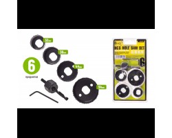 Набор корончатых фрез по дереву 6 предм. (32, 38, 44, 54мм) (HS-3254) ALLOID-foto3