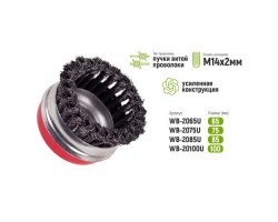 Щетка торцевая усиленная пучки витой проволоки 100мм, М14х2 (WB-20100U) ALLOID-foto3