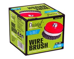 Щетка торцевая усиленная пучки витой проволоки 100мм, М14х2 (WB-20100U) ALLOID-foto5