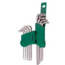 Комплект угловых ключей TORX 9 предметов (16742-29T) HANS