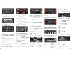 Тележка для инструментов YATO 165 елемента, 95,8х76,6х46,5 см (YT-55293)-foto2