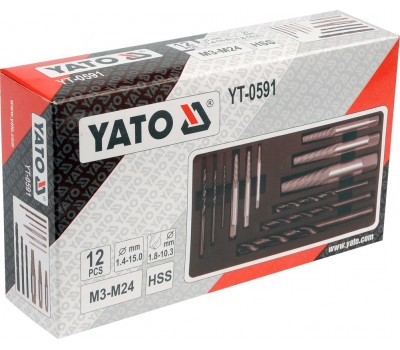 Набор экстракторов и сверл по металлу YATO 12 шт. (YT-0591)