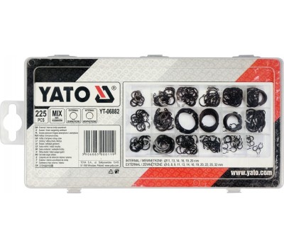 Набор стопорных колец внешних и внутренних YATO 225 шт. (YT-06882)