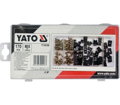 Набор винтов самонарезающих и металлических клипс YATO 170 шт. (YT-06780)