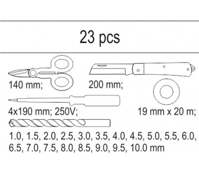Набор инструментов в ложементе YATO 22 шт. (YT-55471)