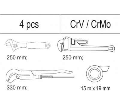 Набор инструментов в ложементе YATO 4 шт. (YT-55480)