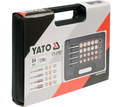 Набор оборудования для ремонта масляных пробок YATO 64 елем. (YT-1757)