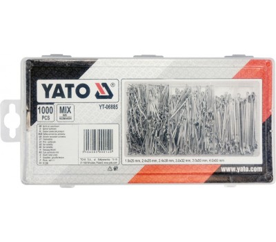 Набор прямых шплинтов разных розмеров YATO, 1000 шт. (YT-06885)