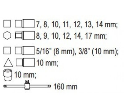 Набор ключей для сливной пробки YATO 18 шт (YT-0599)