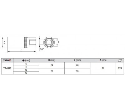 Набор ключей для снятия штифтов YATO 4шт. (YT-0620)