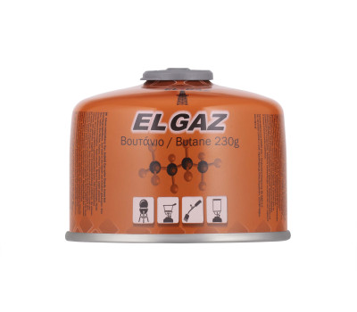 EL GAZ Балон-картридж газовий ELG-300, бутан 230 г, для газових пальників, з двошаровим клапаном, одноразовий